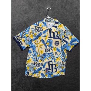 Tampa Bay Rays MLB Mens Medium Tropical Floral Button Down Shirt Dave Patch